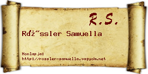 Rössler Samuella névjegykártya